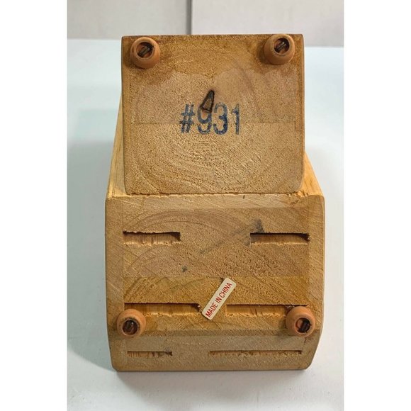 J.A. Henckels Knife Block 6 Slot Natural Wood Model 931 Kitchen Storage 8" - Picture 4 of 8